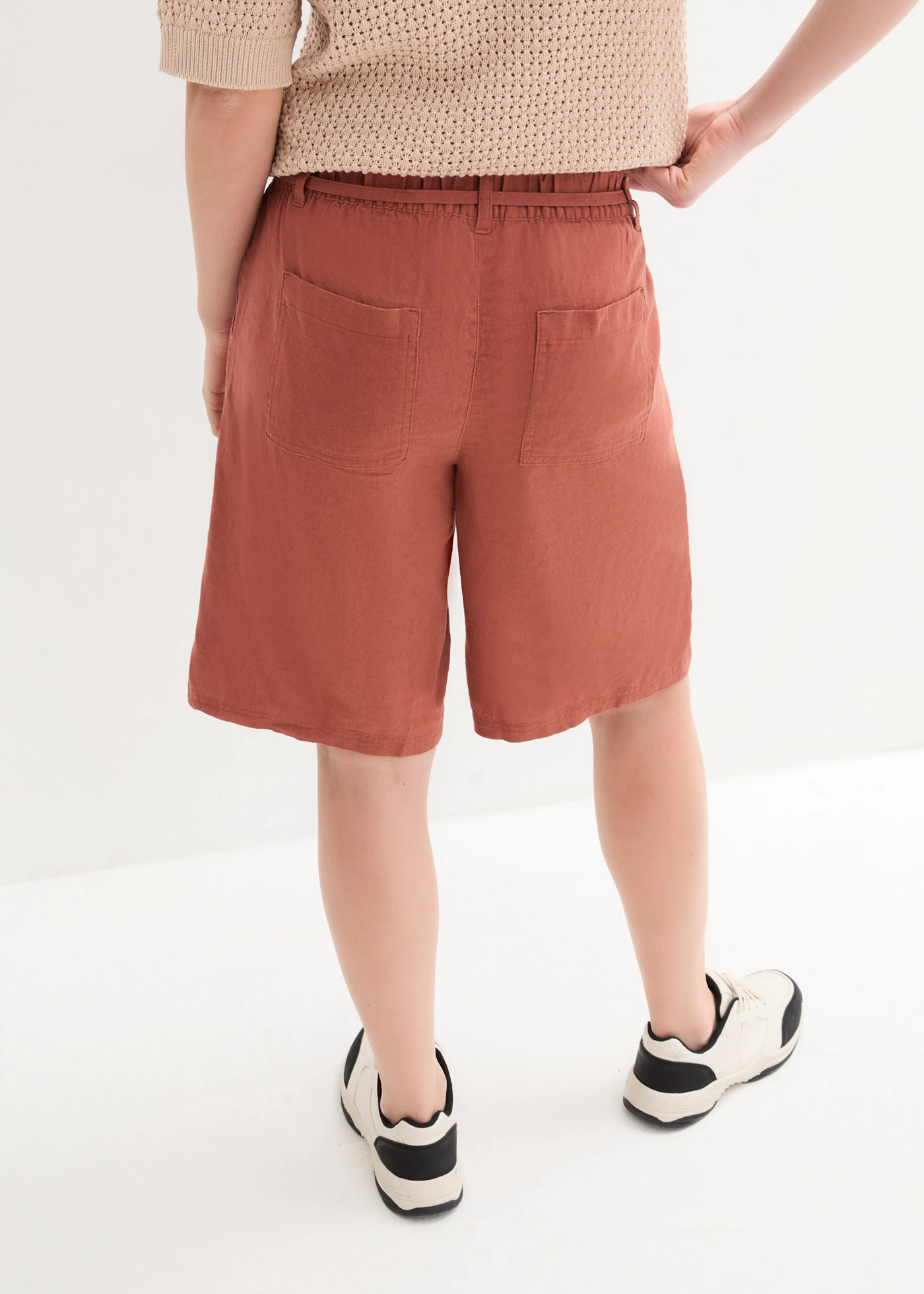 Bermuda met linnen • kastanjebruin • bonprix online shop