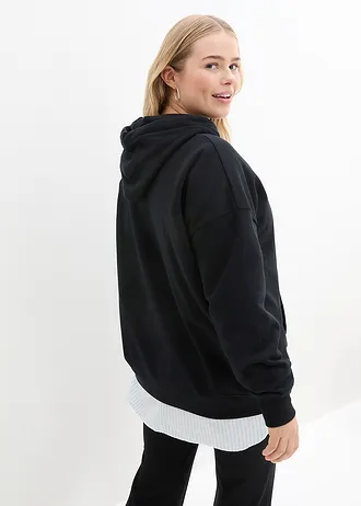 Oversized hoodie, Kleur: zwart