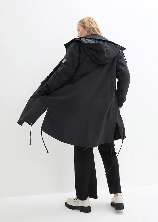 Parka-trench avec grandes poches, Couleur: noir
