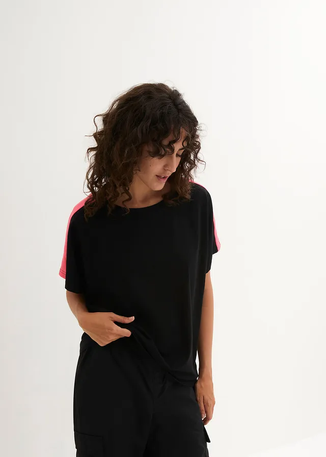T-shirt 100% coton avec galon fluo • noir • product-page.page-title-suffix