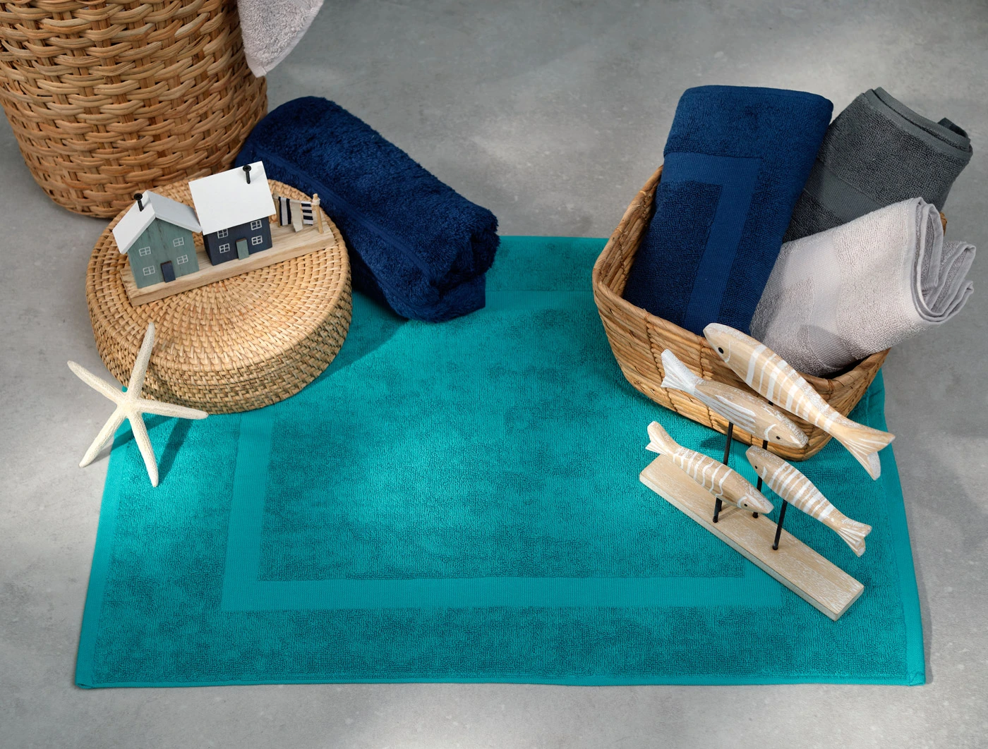 Hotelmat van katoen (set van 2) • petrol • bonprix online shop