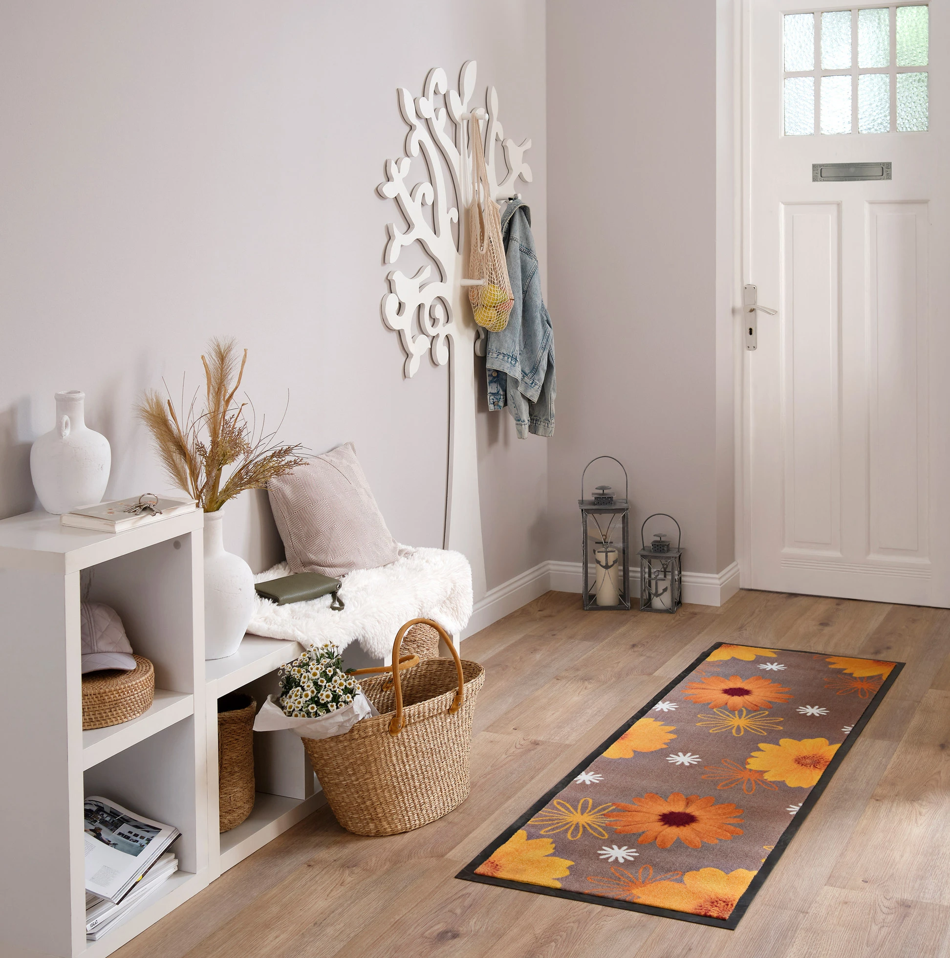 Paillasson motif floral • terre cuite • Boutique bonprix