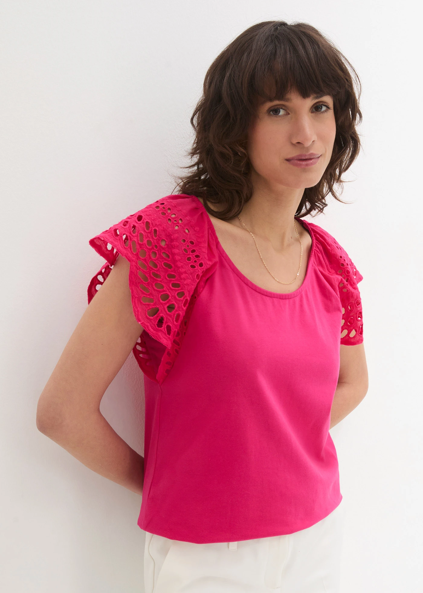 T-shirt en jersey coton • fuchsia • Boutique bonprix