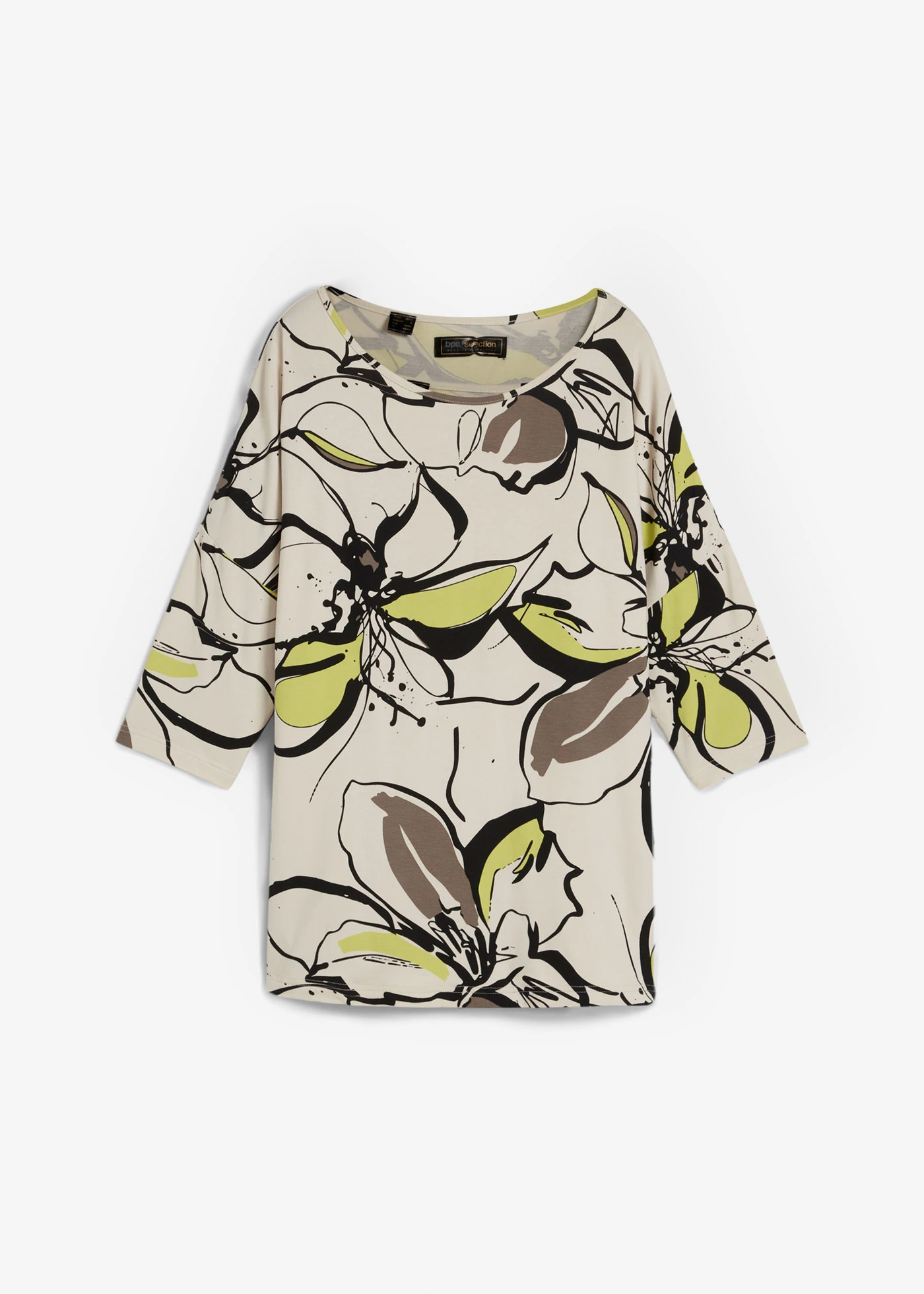 Shirt met vleermuismouwen • naturel-zwart gebloemd • bonprix online shop