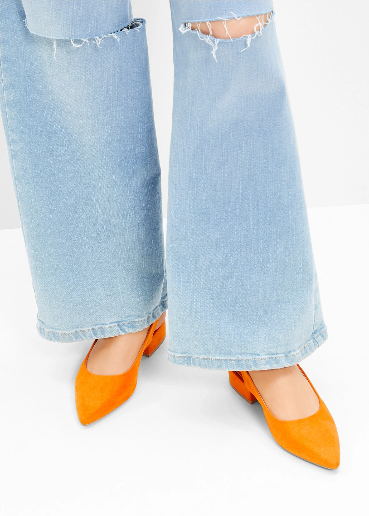 Escarpins slingback à talon plat • orange • Boutique bonprix