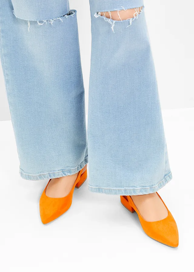 Lodičky Sling s plochým podpätkom • oranžová • obchod bonprix