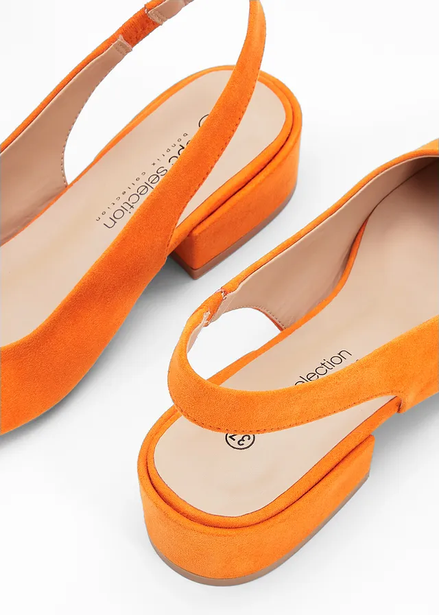 Lodičky Sling s plochým podpätkom • oranžová • obchod bonprix