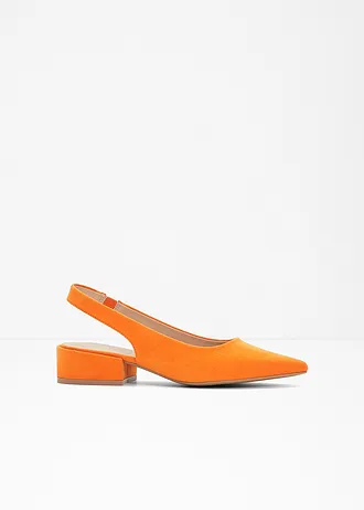 Slingback pumps met platte hak • oranje • bonprix online shop