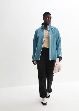 Geacă din softshell, impermeabilă, culoare: turcoaz marin melanj