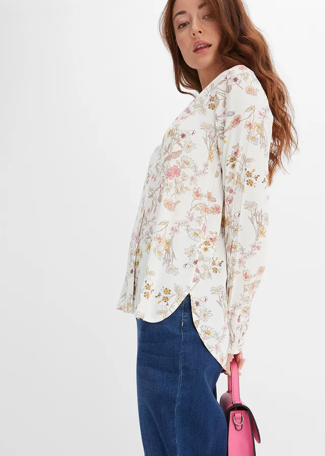 Chemisier 100% viscose • écru floral • product-page.page-title-suffix