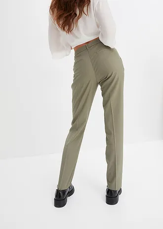 Pantalon de tailleur à pinces, Couleur: olive