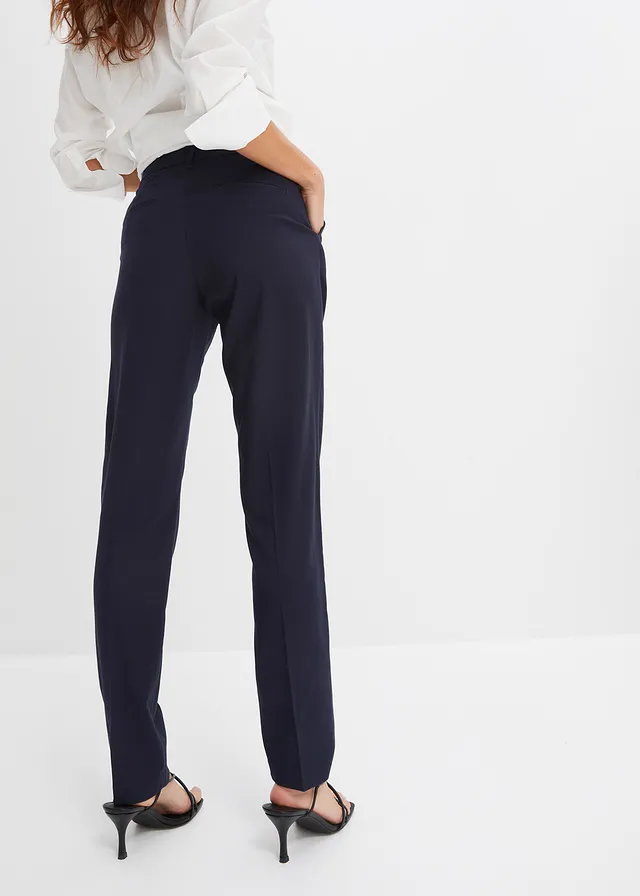 Pantalon de tailleur à pinces, Couleur: bleu foncé
