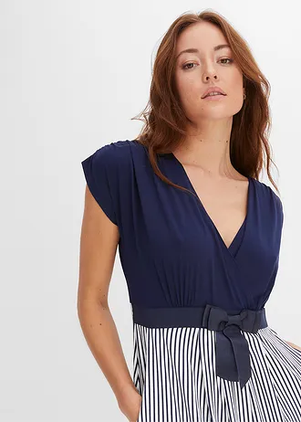 Žerzejové šaty • tmavě modro-bílá s proužky • bonprix obchod