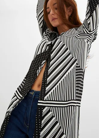 Dlouhá halenka • černo-bílý grafický vzor • bonprix obchod