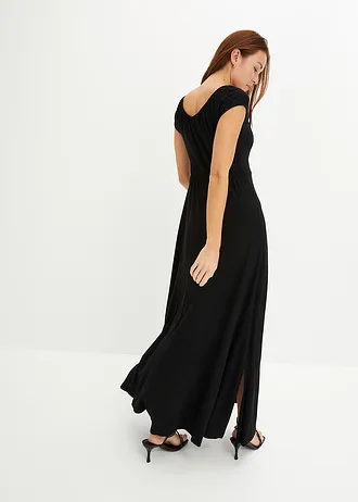 Robe longue en viscose extensible • noir • Boutique bonprix