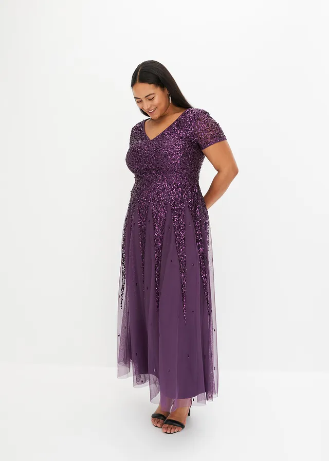 Robe à paillettes, Couleur: violet foncé
