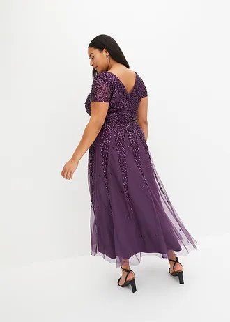 Šaty s pajetkami, barva: tmavě fialová