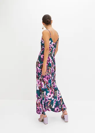 Maxi jurk • donkergroen-paars gebloemd • bonprix online shop