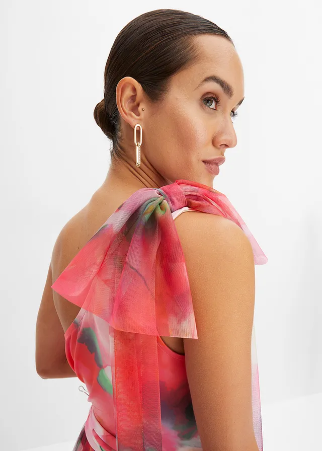 Robe une épaule avec une jupe plissée en tulle • magenta/vert • product-page.page-title-suffix