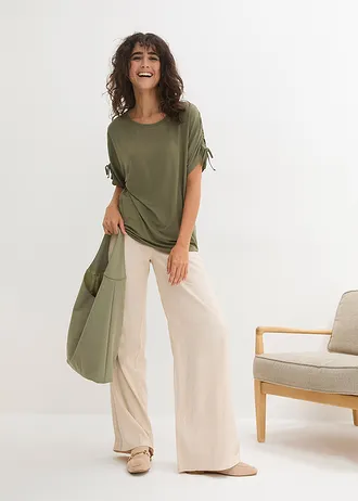 Triko ze splývavé viskózy • olivová • bonprix obchod