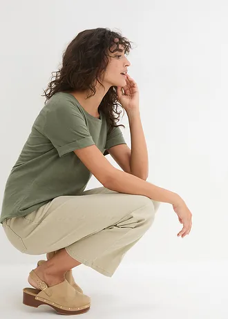 Tričko z čisté organické bavlny • olivová • bonprix obchod