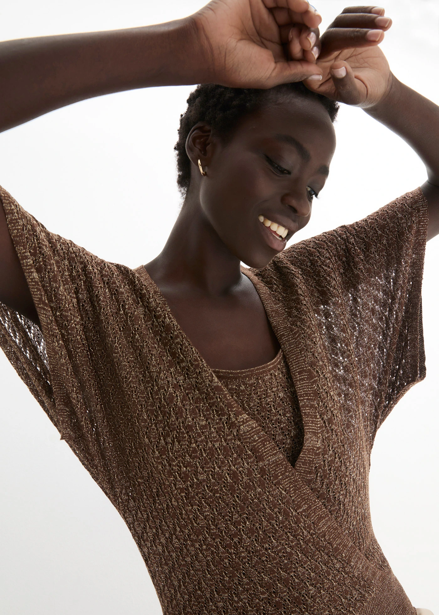 Pull ajouré • marron • Boutique bonprix