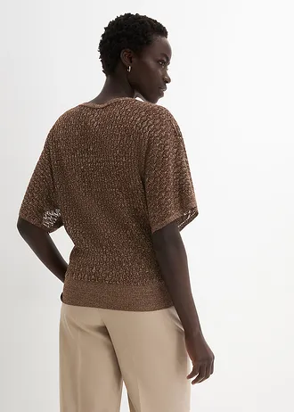 Ajour trui, Kleur: bruin