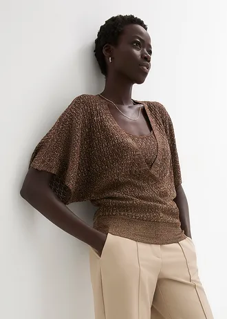 Ajour trui, Kleur: bruin