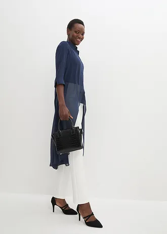 Šifonová halenka s volány • tmavě modrá • bonprix obchod