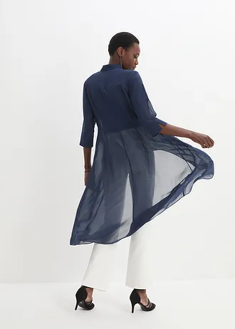 Šifonová halenka s volány • tmavě modrá • bonprix obchod