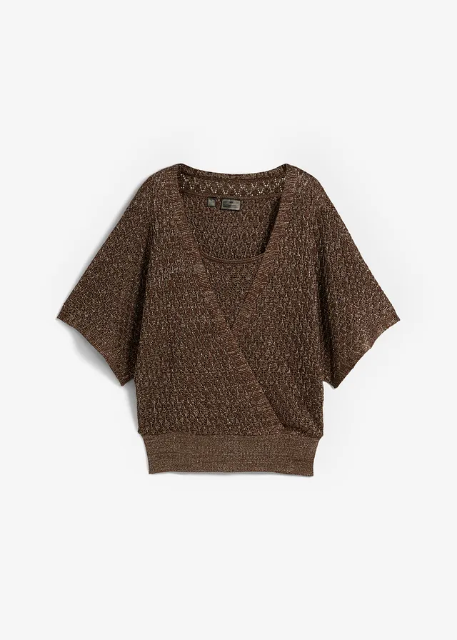 Pull ajouré • marron • Boutique bonprix