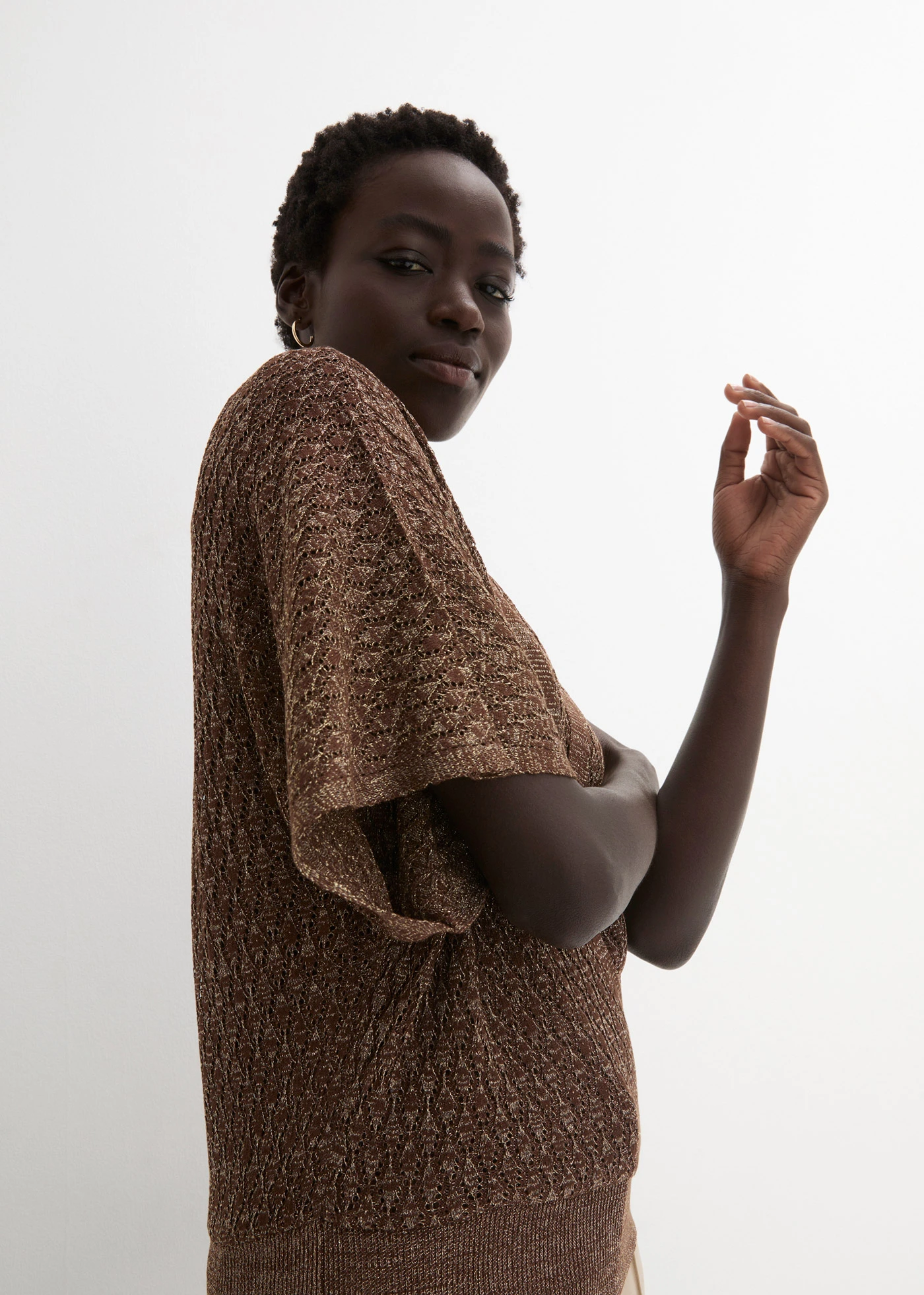 Pull ajouré • marron • Boutique bonprix