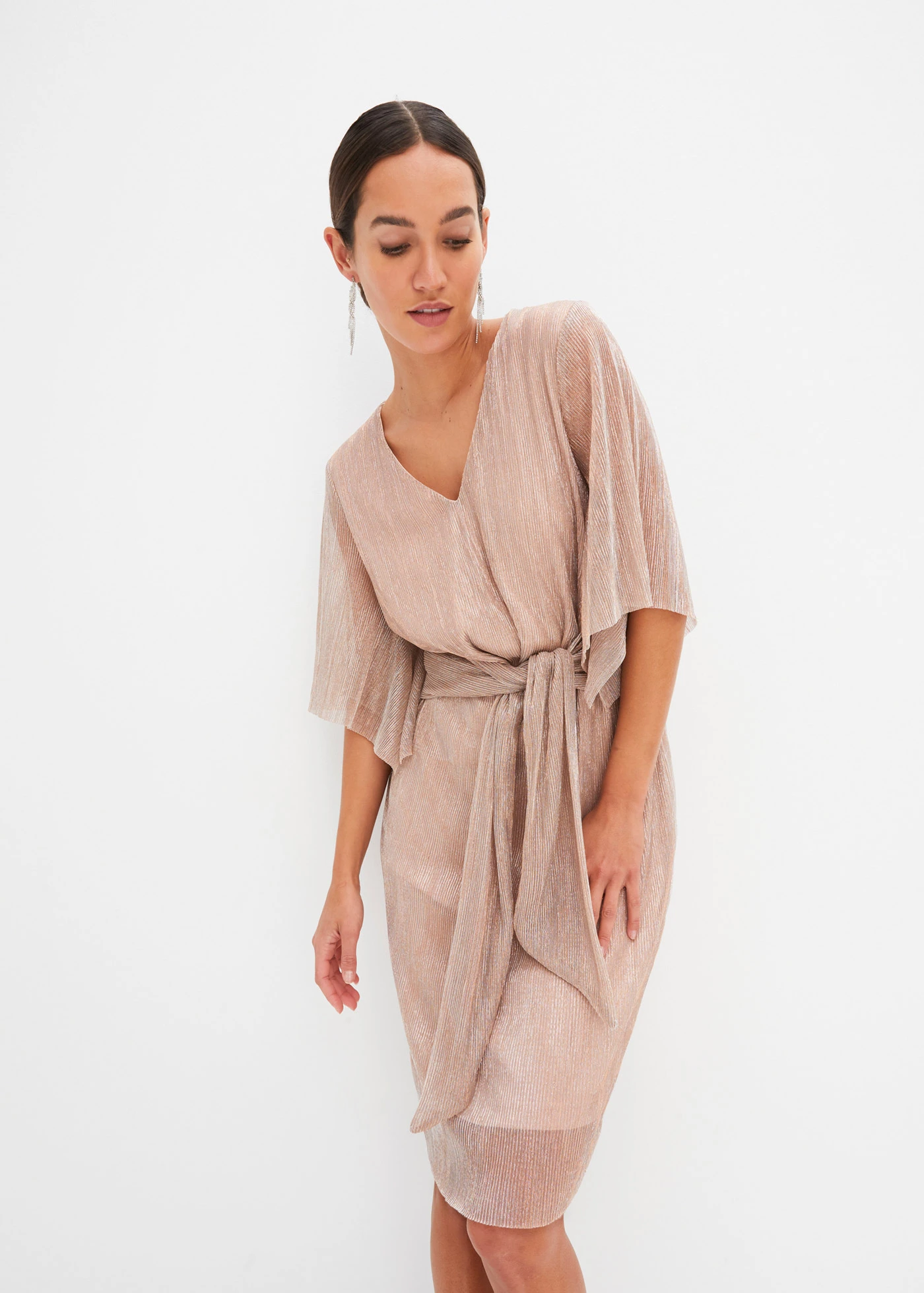 Rochie cu fir lucios • roz/argintiu • magazin bonprix