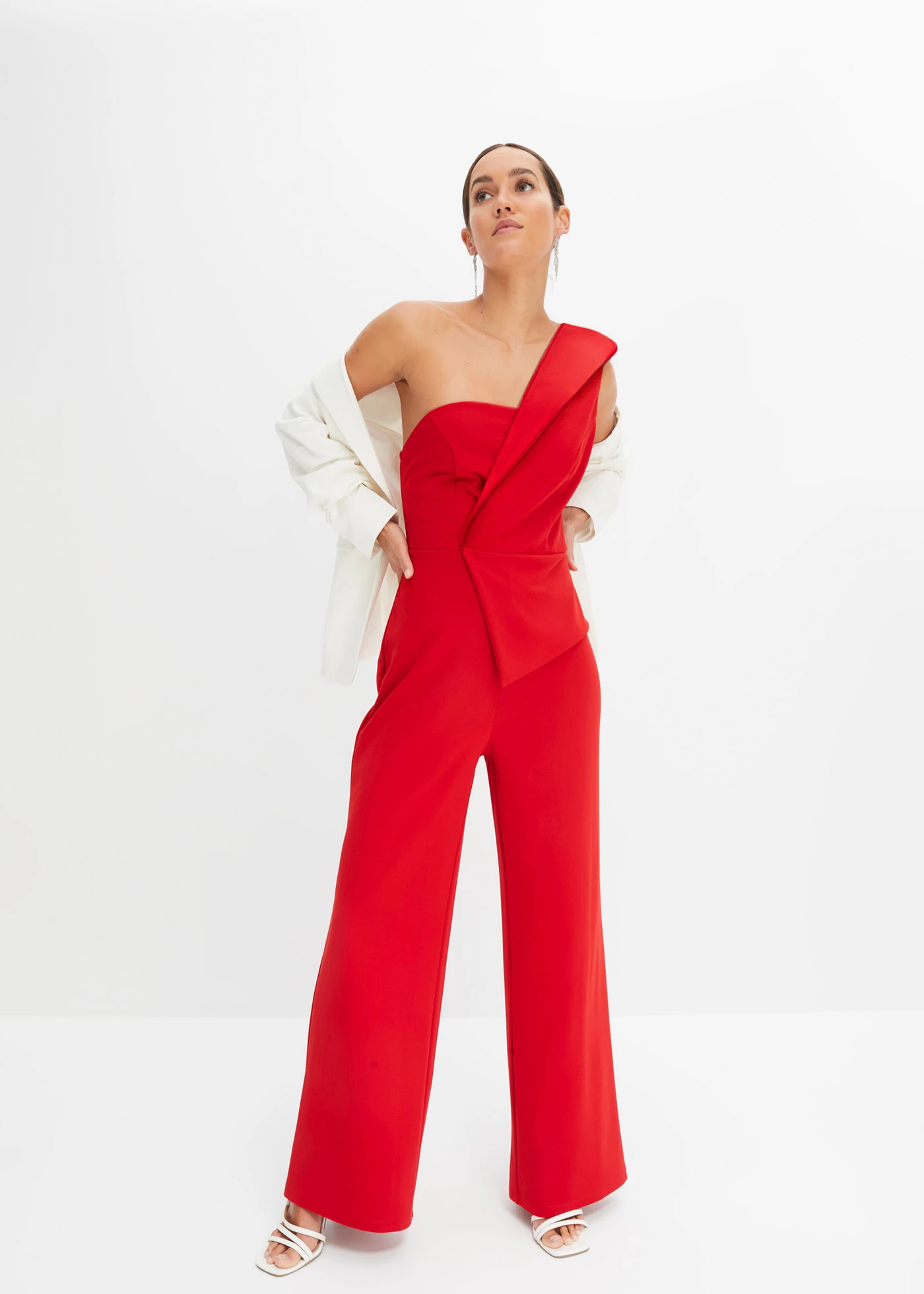 Overal ze strukturovaného krepu • červená • bonprix obchod