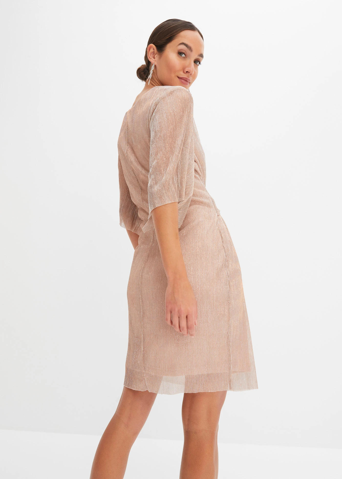 Rochie cu fir lucios • roz/argintiu • magazin bonprix