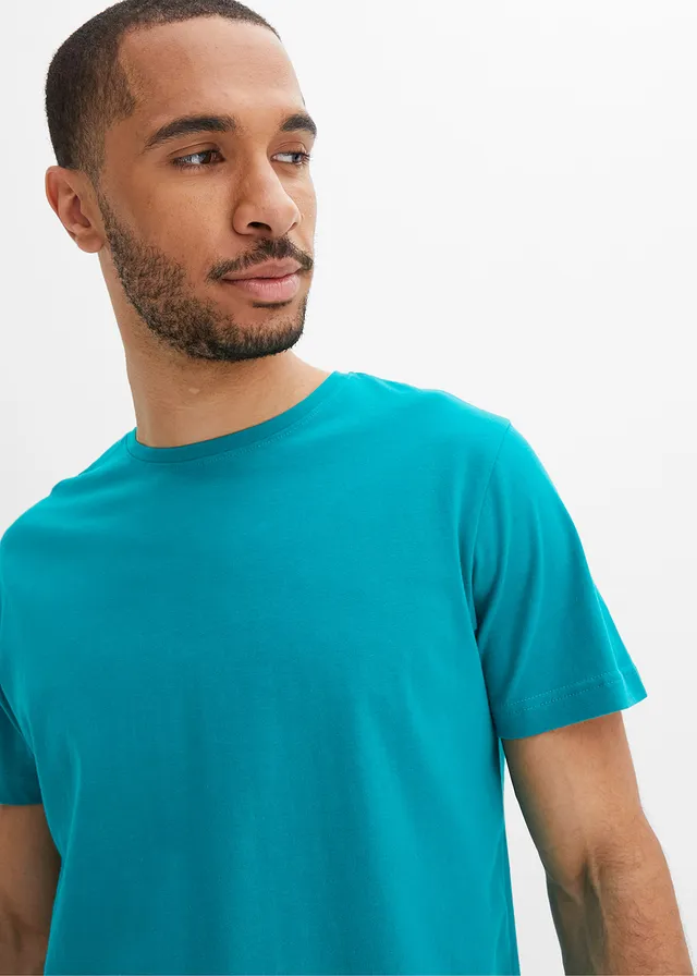 T-shirt (set van 5) • caraïbisch blauw+wit+grijs gemêleerd+blauwpetrol+donkersmaragd • product-page.page-title-suffix