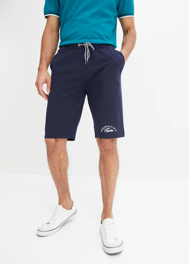 Jersey bermuda van biologisch katoen • donkerblauw met print • product-page.page-title-suffix