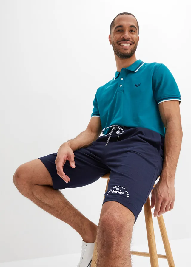 Jersey bermuda van biologisch katoen • donkerblauw met print • product-page.page-title-suffix