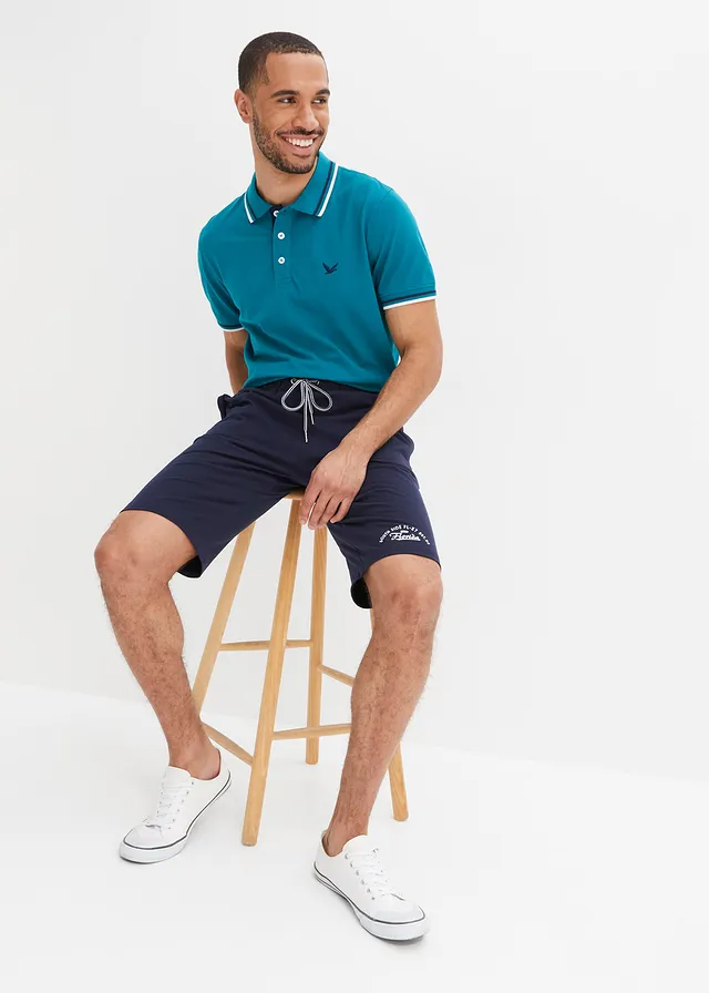 Jersey bermuda van biologisch katoen • donkerblauw met print • product-page.page-title-suffix