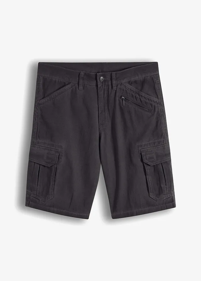 Cargo bermuda, loose fit, Kleur: leisteengrijs