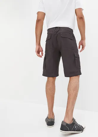 Cargo bermuda, loose fit, Kleur: leisteengrijs