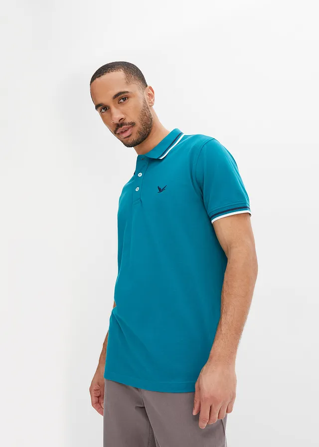 Piqué-poloshirt, korte mouwen (set van 2) • kobaltturkoois+donkerblauw • product-page.page-title-suffix