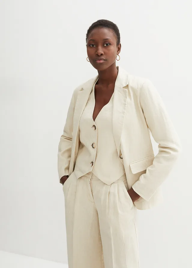 Linnen blazer • lichtsand • product-page.page-title-suffix