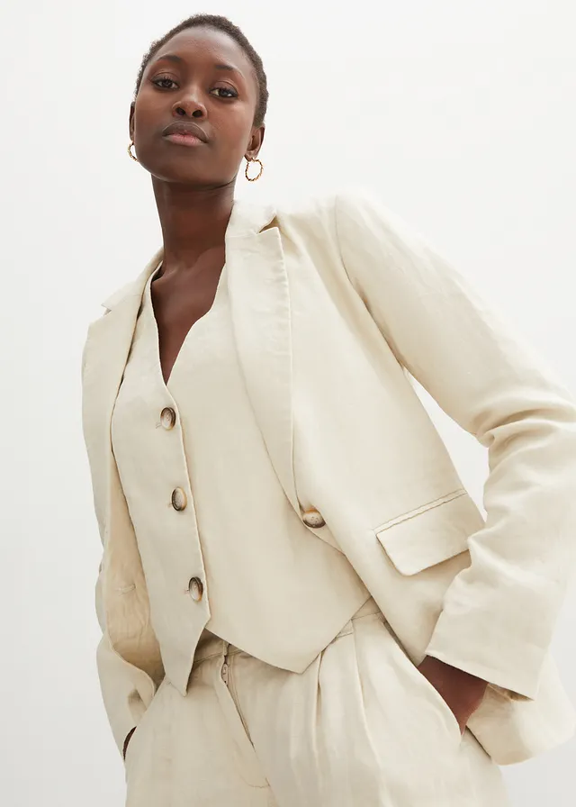 Linnen blazer • lichtsand • product-page.page-title-suffix