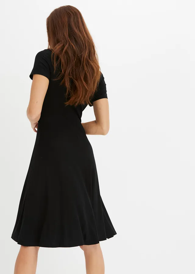 Robe en jersey viscose, Couleur: noir