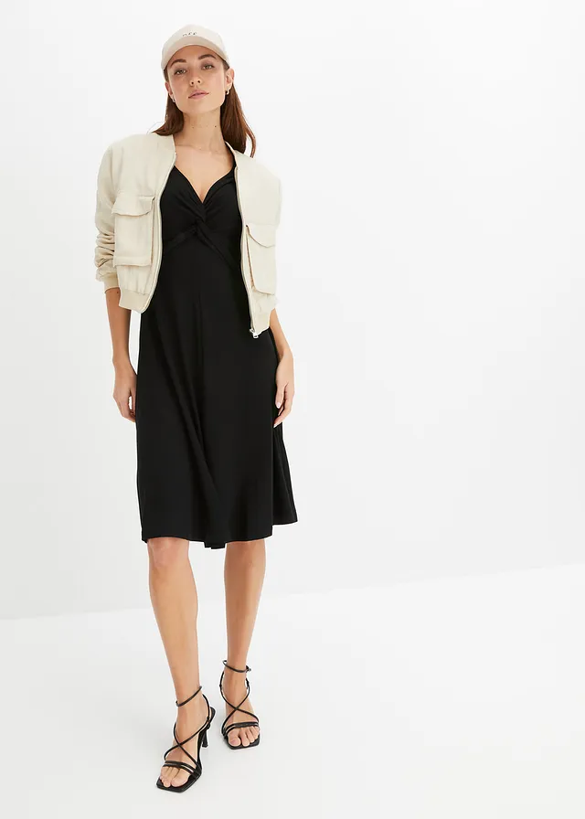 Robe en jersey viscose, Couleur: noir