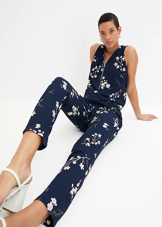 Combinaison sans manches • bleu foncé imprimé • Boutique bonprix