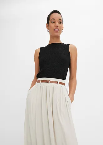 Jupe longue avec ceinture (ens. 2 pces) • beige • Boutique bonprix