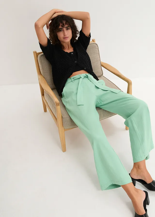 Culotte in een lichte linnenmix • mint • product-page.page-title-suffix