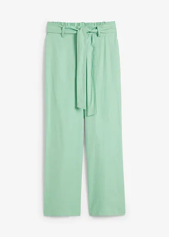 Pantalon large en lin mélangé • menthe • Boutique bonprix